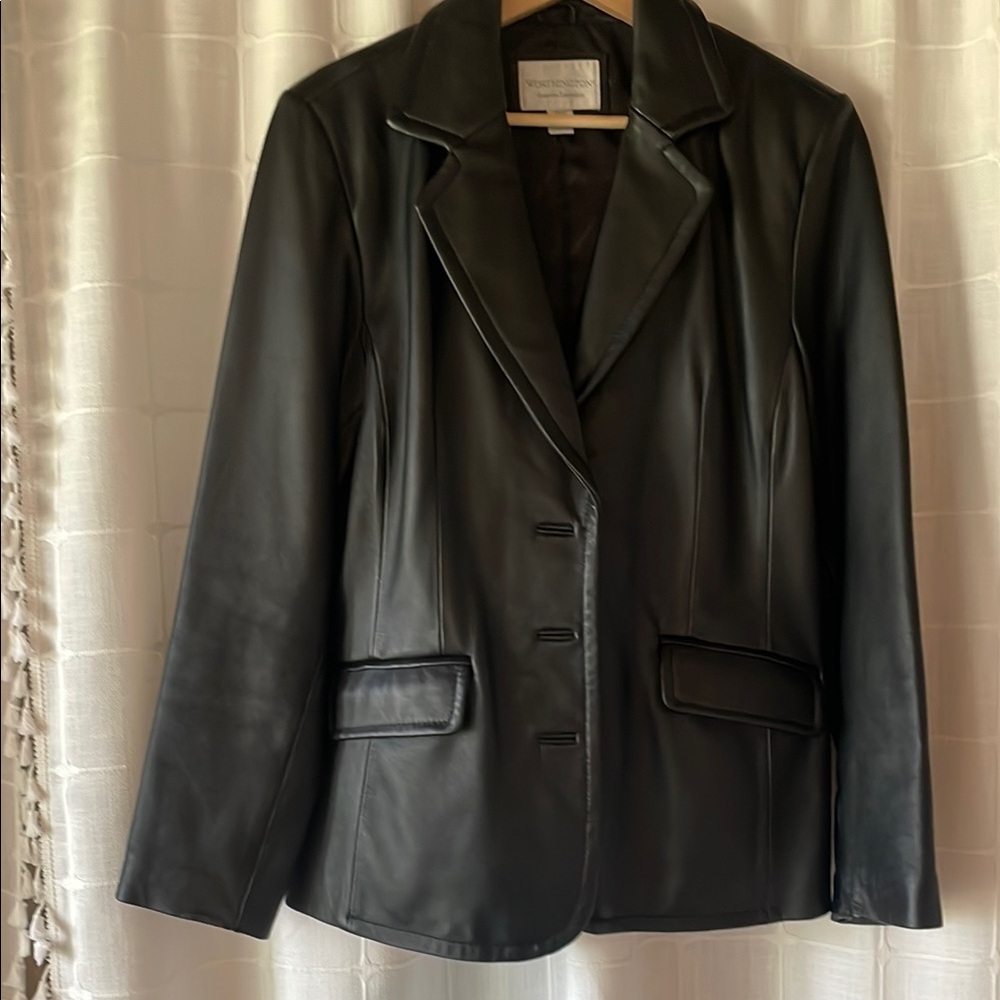 Worthington Black  Jacket Tailored and Structured lambskin medium